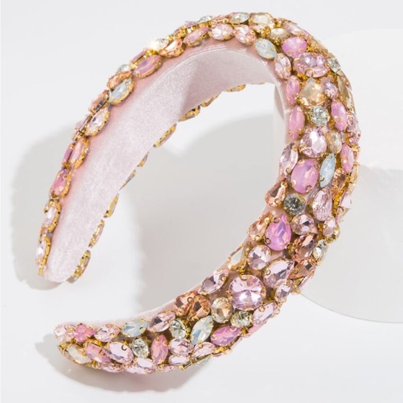 Pink Cubic Zirconia Pink Statement Headband - Picture 2 of 8